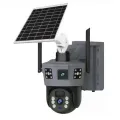 4G-камера TP18 360° чорна • Вулична автономна IP-камера Solar PTZ 6 Мп із SIM-картою, сонячною панеллю та V380 Pro