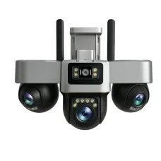 4G камера відеоспостереження Smart Net Camera V380 біла • Вулична IP-камера з 3 незалежними поворотними об’єктивами, SIM-карткою, Wi-Fi та нічним баченням