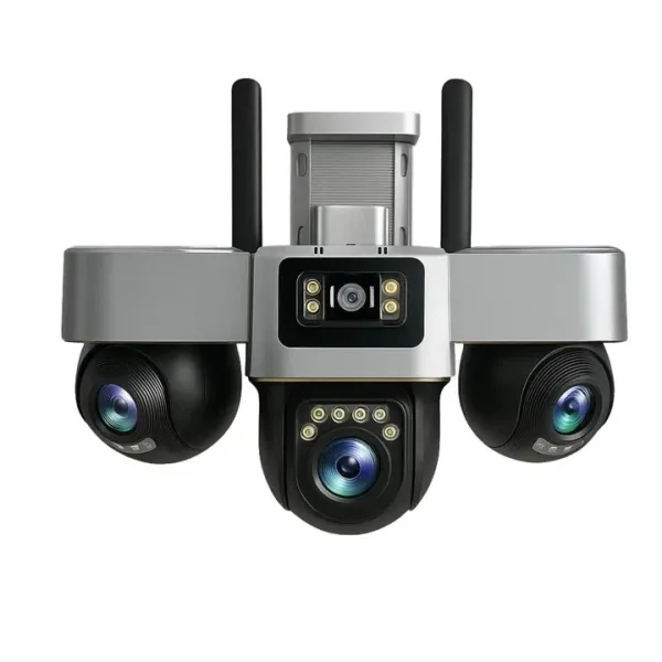 4G камера видеонаблюдения Smart Net Camera V380 белая • Уличная IP-камера с 3 независимыми поворотными объективами, SIM-картой, Wi-Fi и ночным видением
