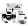 4G камера видеонаблюдения Smart Net Camera V380 белая • Уличная IP-камера с 3 независимыми поворотными объективами, SIM-картой, Wi-Fi и ночным видением