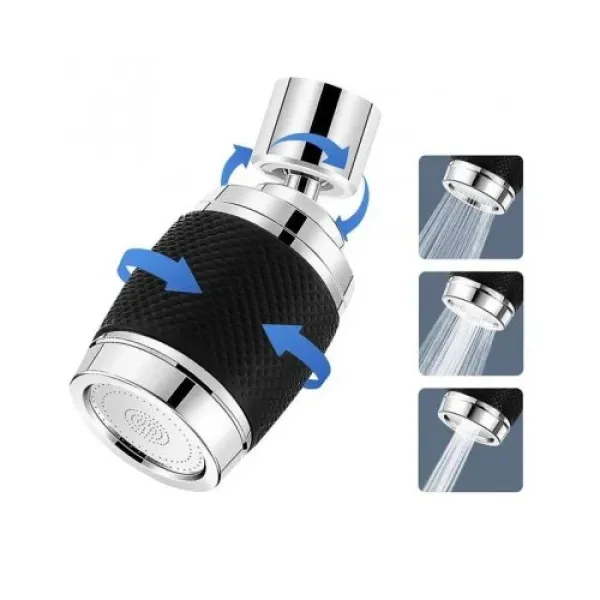 Аератор DT-1222 360° з фільтром • Насадка на кран 360 Faucet Universal Pipe DT-1222 з 3 режимами та поворотним розпилювачем