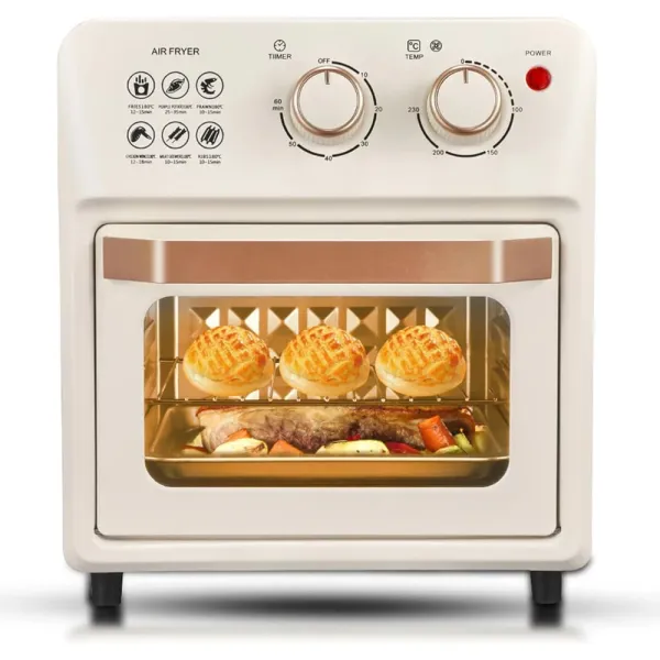 Аэрофритюрница Hoffmans HM-750 12 л, 2000 Вт • Мультипечь и аэрогриль без масла с таймером и механическим управлением