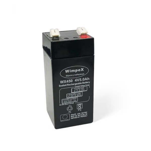 AGM аккумулятор 4V 5Ah Wimpex WX 450 2023 • Свинцово-кислотный герметичный аккумулятор 2023 для ИБП сигнализации солнечных систем