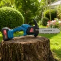 Аккумуляторная цепная пила DOMOTEC Chain Saw 12″/16″ 96V • Садовая аккумуляторная пила DOMOTEC Chain Saw 12″/16″ 96V с 2 шинами 305/406 мм и 2 аккумуляторами