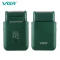 Аккумуляторная мини‑электробритва для мужчин VGR V‑390 Green • Профессиональный шейвер с триммером для сухого и влажного бритья
