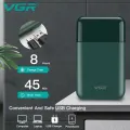 Аккумуляторная мини‑электробритва для мужчин VGR V‑390 Green • Профессиональный шейвер с триммером для сухого и влажного бритья