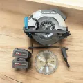 Аккумуляторная циркулярная пила Circular Saw X-510 48V с 2 АКБ • Беспроводная дисковая пила для дерева, фанеры, ДСП и домашних работ