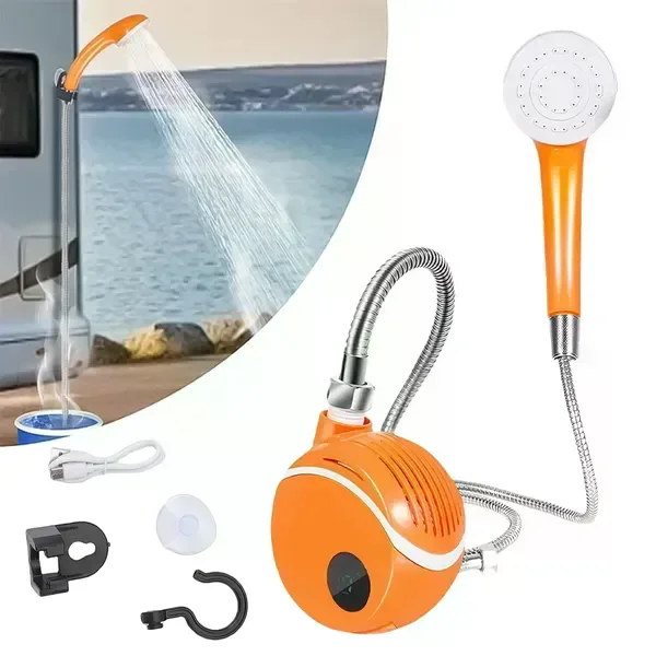 Аккумуляторный душ для кемпинга Portable Outdoor Shower 2000 мАч с насосом • Портативный туристический душ для дачи, похода и мытья автомобиля