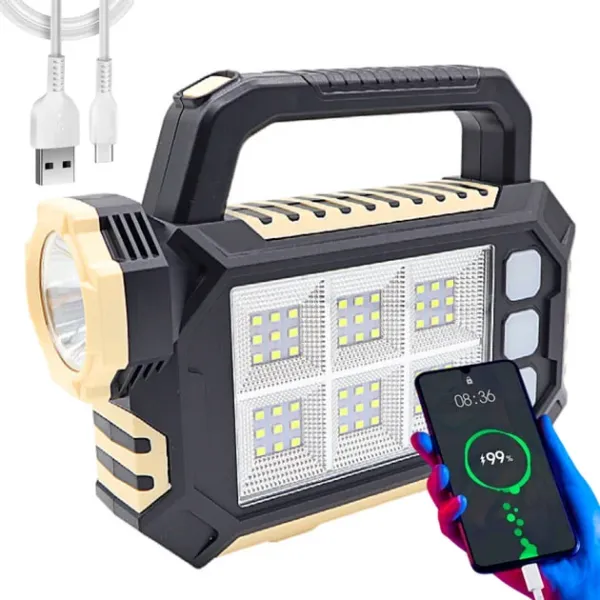 Аккумуляторный фонарь Solar Multi Light Source Portable Lamp BL-HS-8029-7 • Ручной фонарь Solar HS-8029-7-A с солнечной батареей и USB