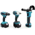 Набор аккумуляторного инструмента 3 в 1 • Шуруповёрт, болгарка и гайковёрт с 2 АКБ 36V и кейсом