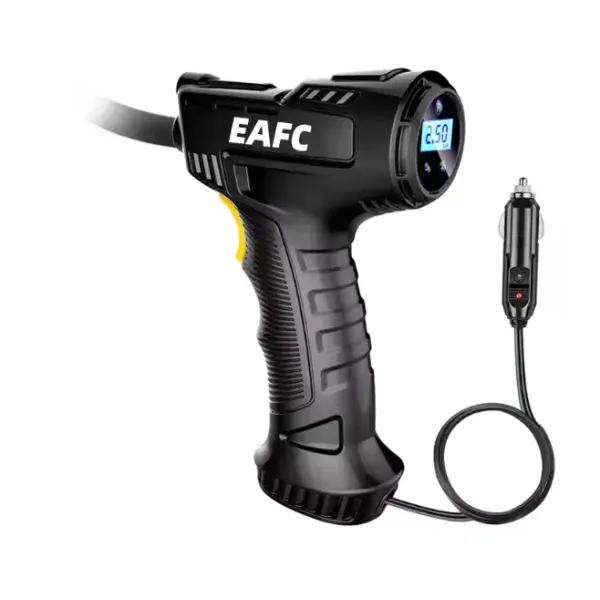 Аккумуляторный воздушный компрессор с экраном Модель 4 черный • Портативный беспроводной насос для подкачки шин автомобиля, велосипеда, мотоцикла и надувных изделий