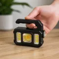 Аккумуляторный прожектор TORCH KJ-208T с солнечной панелью, 17×14,5 см • Портативный светильник SMD и COB, 6 режимов с аварийным миганием KJ-208T, USB и Power Bank для авто и дачи