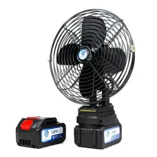 Аккумуляторный вентилятор 8″ с функцией автоповорота и USB-зарядкой VAP-8 • Портативный вентилятор с двумя батареями 21V