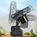 Аккумуляторный вентилятор 8″ с функцией автоповорота и USB-зарядкой VAP-8 • Портативный вентилятор с двумя батареями 21V