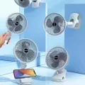 Акумуляторний вентилятор на прищіпці • Портативний настільний міні-вентилятор із кліпсою, підставкою та підвісним кріпленням для дому й офісу