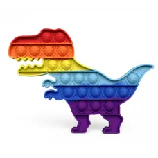 Антистресс игрушка POP IT сенсорная силиконовая бесконечная пупырка Поп Ит Push Up Bubble Popit Fidget Радужный Динозавр NEW