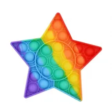 Антистресс игрушка POP IT сенсорная силиконовая бесконечная пупырка Поп Ит Push Up Bubble Popit Fidget Радужная Звезда NEW
