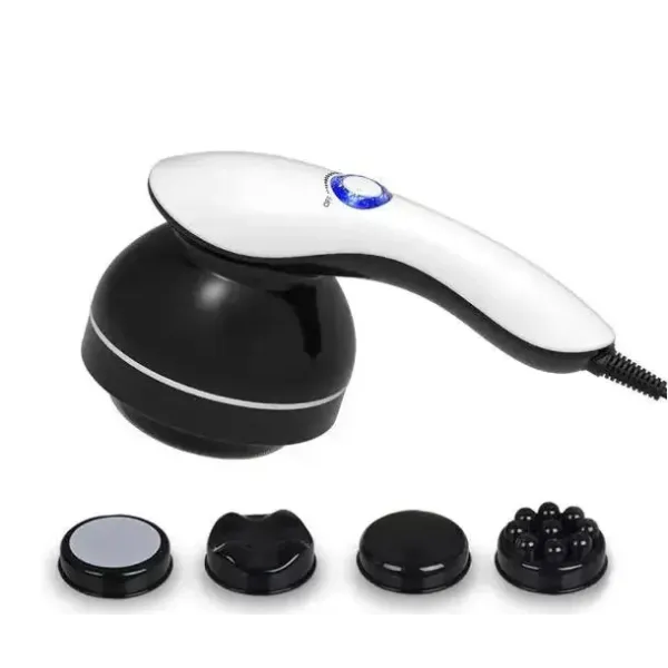 Антицеллюлитный массажер Body Massage с 4 насадками • Ручной вибромассажер для тела, рук, ног, спины и бедер