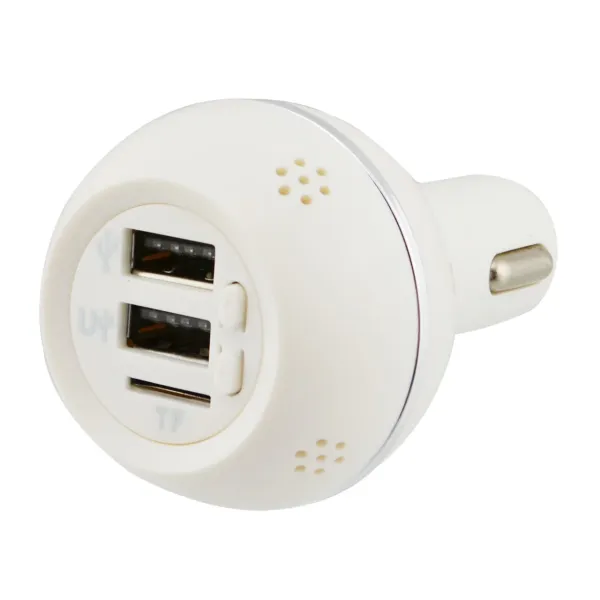 Ароматизатор в авто с встроенным FM-трансмиттером ∙ Автомобильный освежитель воздуха от прикуривателя SMT KLY-899 2хUSB 12v White