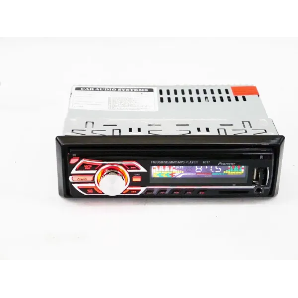 Автомагнитола Pioneer 6317D съемная панель Usb+RGB подсветка+Fm+Aux+ пульт PR4