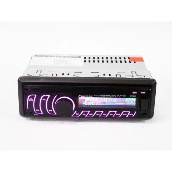Автомагнитола Pioneer 8506D Usb + RGB подсветка + Fm + Aux + съемная панель PR4