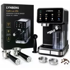 Автоматична кавомашина Lynberg Cafe Lux 20K LB5803 3000 Вт • Кавомашина Lynberg Cafe Lux 20K LB5803 20 бар з капучинатором і сенсорним керуванням