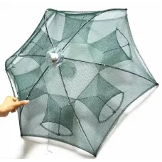 Автоматическая рыболовная сеть – ловушка на 6 отверстий для ловли рыбы, раков, креветок ∙ Складная рыболовная верша “паук”