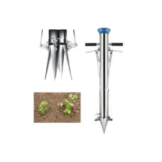 Автоматическая трубчатая сажалка для рассады с пружиной и дозатором ∙ Ручной сажальник из нержавеющей стали для посадки семян, саженцев и внесения удобрений