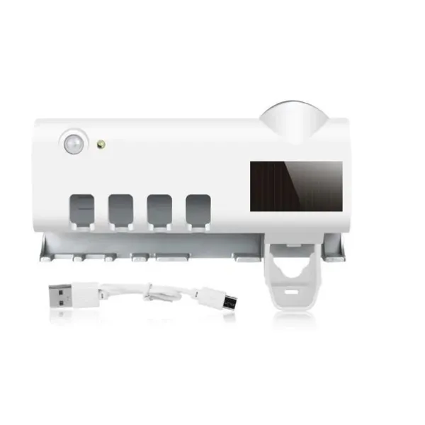 Диспенсер для зубной пасты дозатор автоматический Toothbrush sterilizer / УФ-стерилизатор / Держатель зубных щеток / Органайзер для ванной W-020