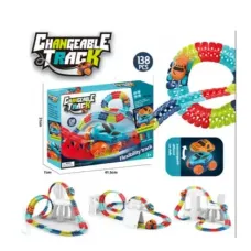 Автомобильная гоночная трасса с машинкой Cheangeble Track 138 деталей • Гибкий автомобильный трек трасса с транспортным средством СТ 138pcs