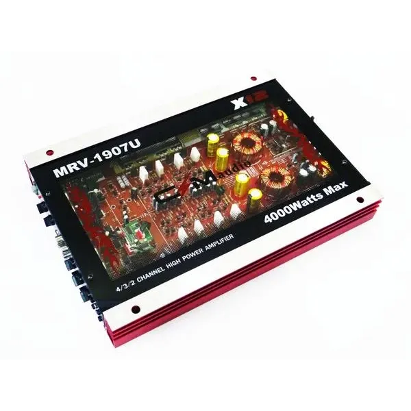 Автомобильный 4х канальный усилитель звука CMAudio MRV-1907U Прозрачный корпус ∙ USB ∙ 4000Вт