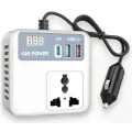 Автомобільний інвертор Car Power 150W 12V–220V • Перетворювач напруги від прикурювача 12V у 220V з 2 USB, Type-C PD та дисплеєм