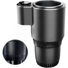 Автомобильный подстаканник USAMS Smart Cup Black с подогревом и охлаждением • Термоподстаканник для авто 0–60° с экраном температуры и питанием от прикуривателя