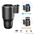 Автомобильный подстаканник USAMS Smart Cup Black с подогревом и охлаждением • Термоподстаканник для авто 0–60° с экраном температуры и питанием от прикуривателя