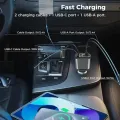 Автомобильное зарядное устройство 26X-204 4 в 1 • Зарядка 26X-204 в автомобильную розетку с USB-портами, быстрой зарядкой и подсветкой «Звёздное небо»