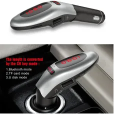 Автомобильный FM- трансмиттер G96 Bluetooth, громкая связь(серебристый) / ФМ модулятор / Трасмиттер PR3