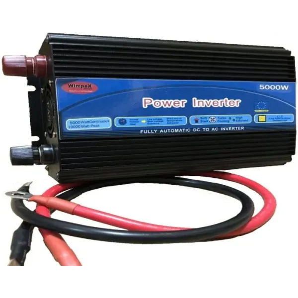 Автомобильный преобразователь напряжения Wimpex 12V-220V 5000W · Авто инвертор c LED дисплеем