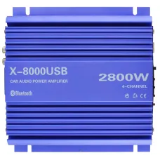 Автомобильный усилитель X-8000 USB 4-х канальный, ∙ Bluetooth ∙ USB ∙ FM ∙ MP3 ∙ 2800W