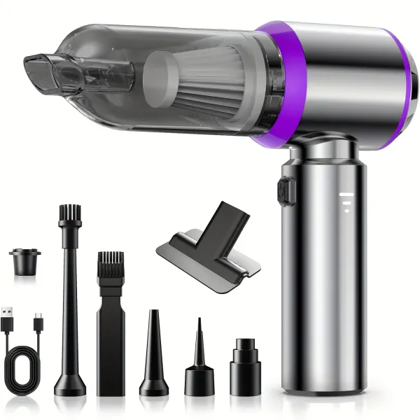 Автопылесос беспроводной 9 насадок 2000 mAh 100W 8000 об/мин • Портативный беспроводной пылесос MINI HL-121