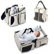 Многофункциональная складная сумка – кровать переноска для ребенка Ganen baby bed and bag Бежевая