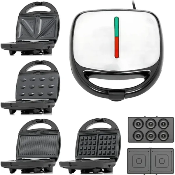 Многофункциональный мультимейкер Hoffmans 6in1 HM-3013 • Домашние вафли сэндвичи мини-пирожки и другие блюда за несколько минут