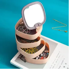 Многоуровневый органайзер для украшений и аксессуаров · Шкатулка с 4 отделениями и зеркалом LD-688