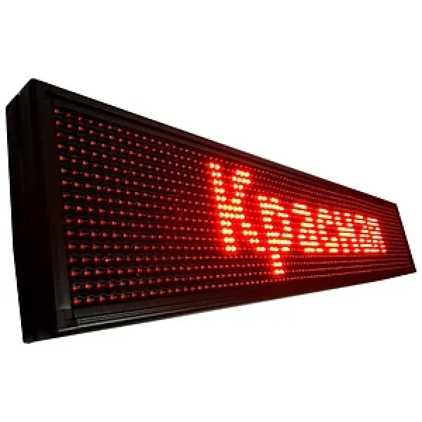 Бегущая светодиодная строка с красными диодами 168*40 см уличная влагостойкая с WIFI и датчиком температуры с удлиненным кабелем USB Красная