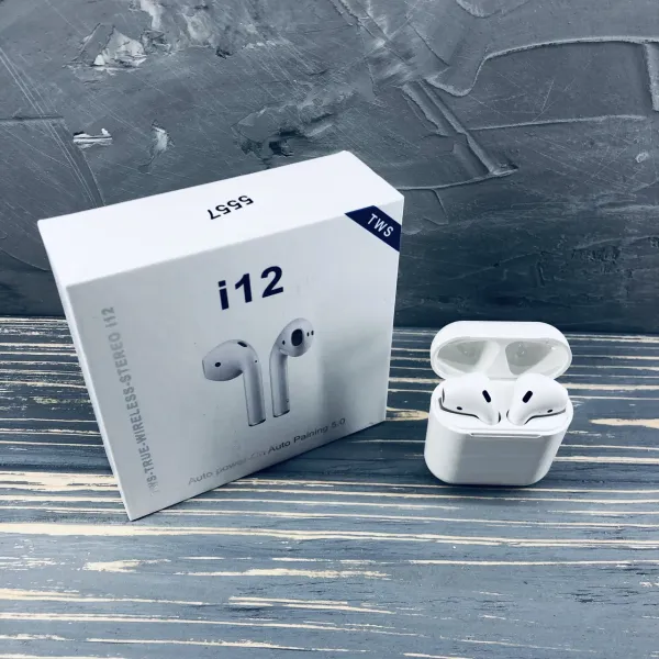 Беспроводные Bluetooth наушники Mdr Double i12 BT Sensor с кейсом CG08 PR4