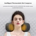 Беспроводная портативная массажная подушка Spine Pillow USB для шейного отдела позвоночника c УФ прогревом · Вибромассажер для шеи · 3 режима массажа