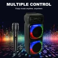 Бездротова вулична Bluetooth-колонка з дротовим мікрофоном • Велика портативна акустика для караоке, музики, відпочинку та заходів