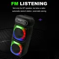 Бездротова вулична Bluetooth-колонка з дротовим мікрофоном • Велика портативна акустика для караоке, музики, відпочинку та заходів