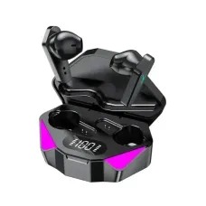 Беспроводные наушники X15 с Bluetooth и RGB подсветкой в зарядном кейсе · Гарнитура с микрофоном и шумоподавлением