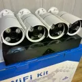 Бездротовий комплект відеоспостереження DVR KIT CAD Full HD UKC 8004/6673 WiFi 5G білий • Набір на 4 камери з реєстратором для дому, офісу, складу та ділянки