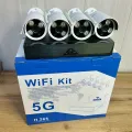 Бездротовий комплект відеоспостереження DVR KIT CAD Full HD UKC 8004/6673 WiFi 5G білий • Набір на 4 камери з реєстратором для дому, офісу, складу та ділянки